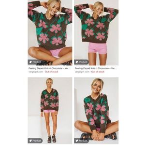 Brown feeling dazed knit sweater verge girl